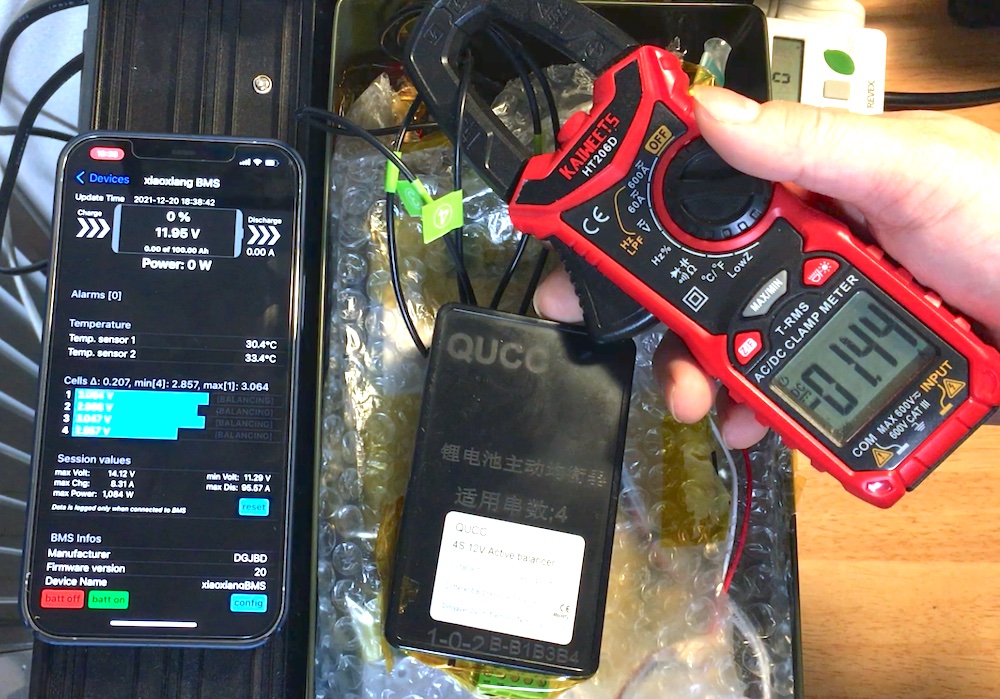 QUCC製トランスフィードバック方式10Aアクティブセルバランサーを導入