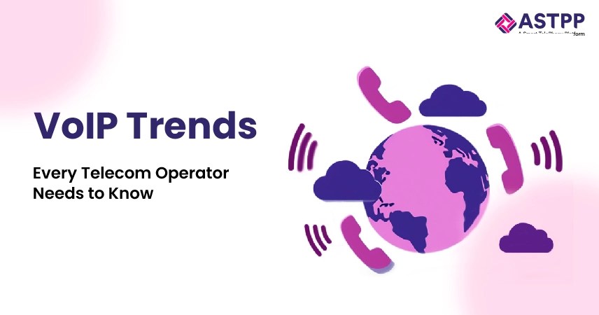 AI-powered VoIP trends infographic highlighting telecom innovation, automation, analytics, and future communication technologies.