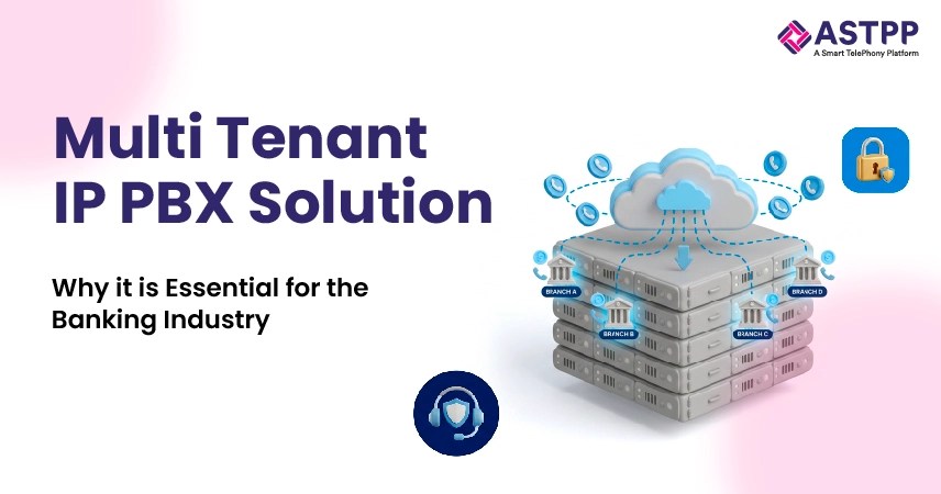 Multi-tenant IP PBX solution illustration showing scalable VoIP communication management for multiple businesses on a single platform.