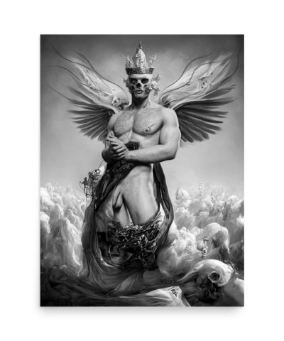 Featured image for “Lucifer’s Lover Black & White -  Poster print”