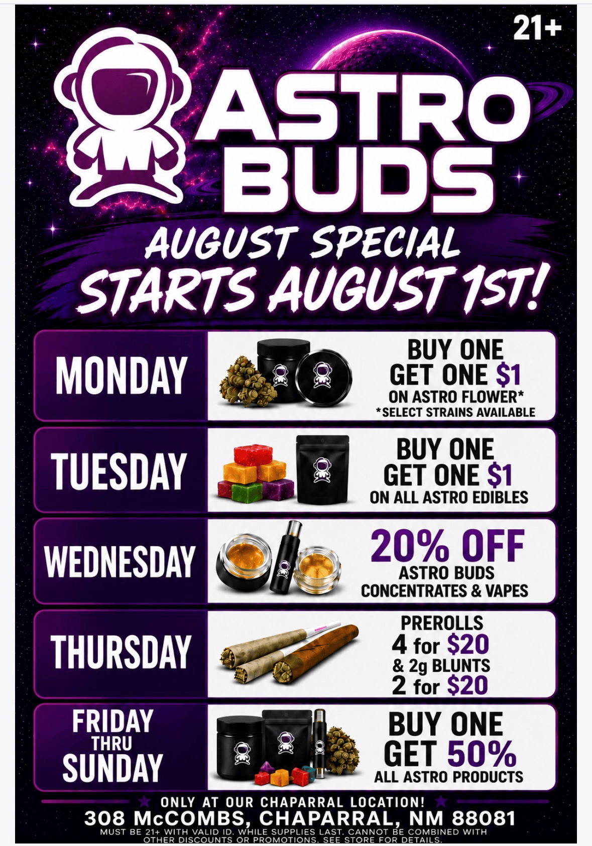Astro Buds Chaparral Cannabis Specials