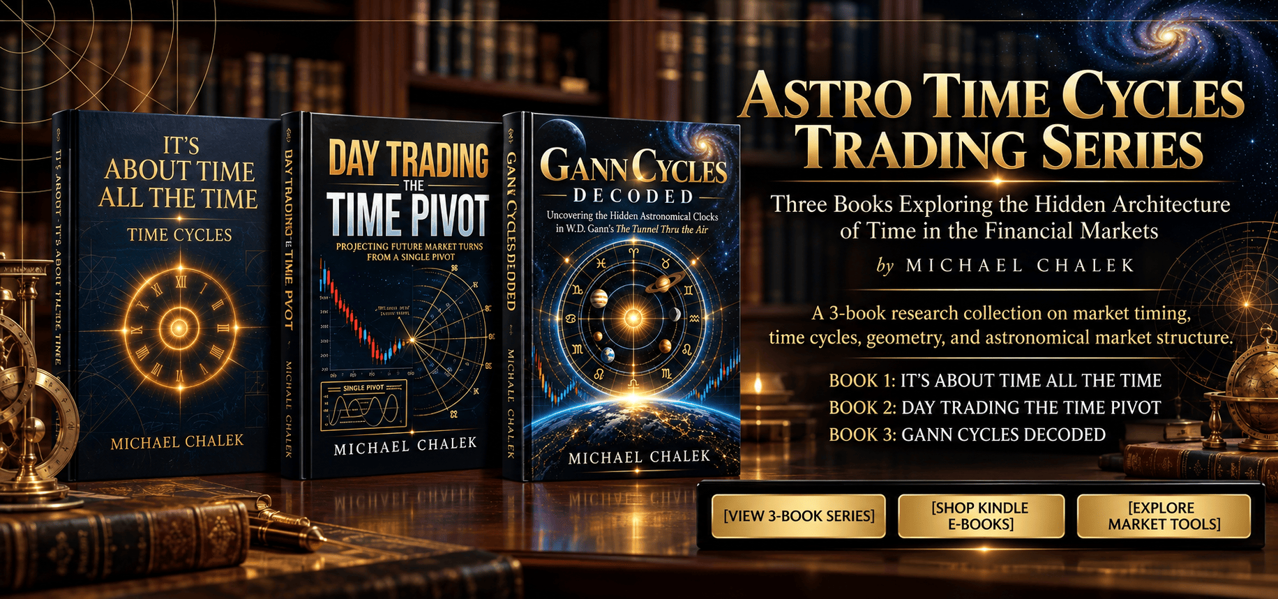 Astro Time Cycles Trading Series: three books by Michael Chalek