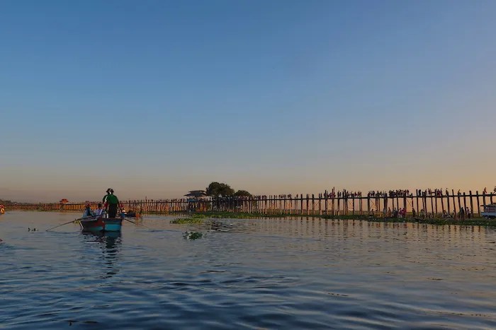 Sampan on lake