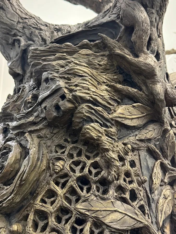 Detail of library tree sculpture