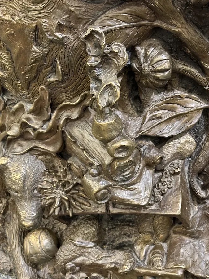Detail of library tree sculpture