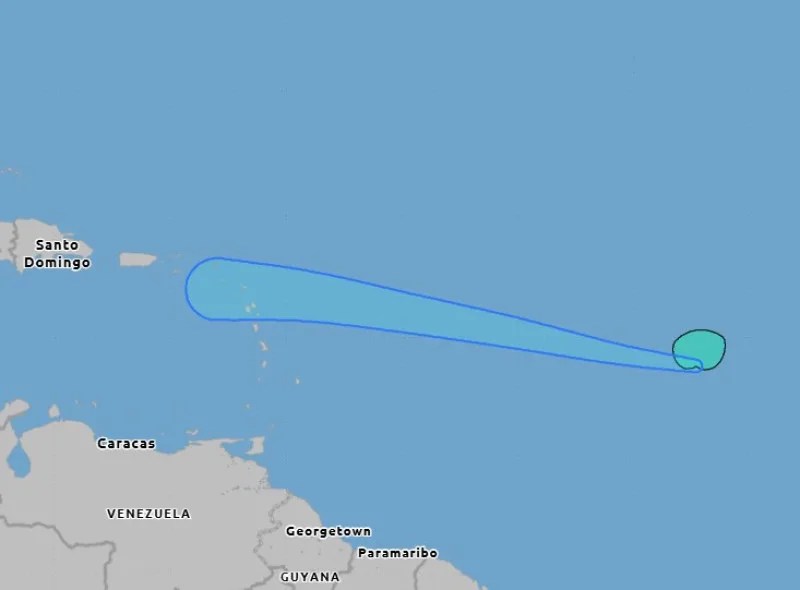 Tormenta tropical dolly avanza en el atlántico hacia las islas de sotavento
