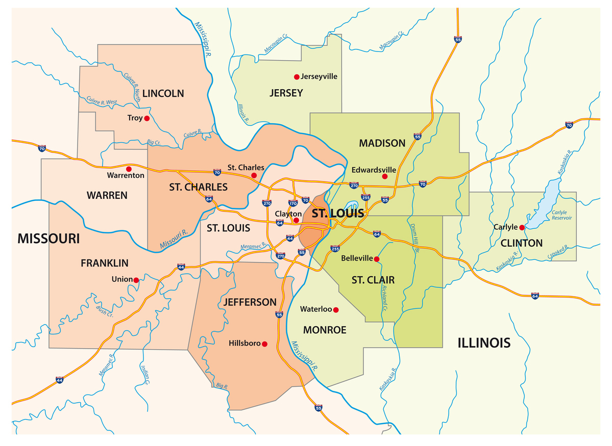 St Louis Gateway To The Midwest On The US Map 