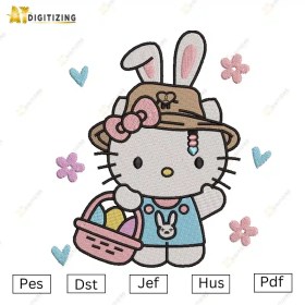 Hello kitty Easter Embroidery Design