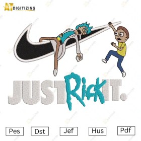 Swoosh Just Rick It Embroidery Design, Rick und Morty