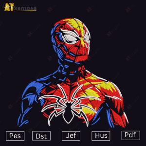 Superhero Spider Bust Embroidery Design File