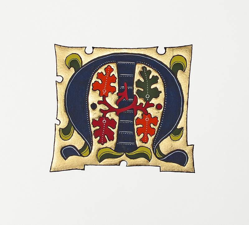 Période gothique, reconnaissable lorsque la lettre est colorée et le fond en or.