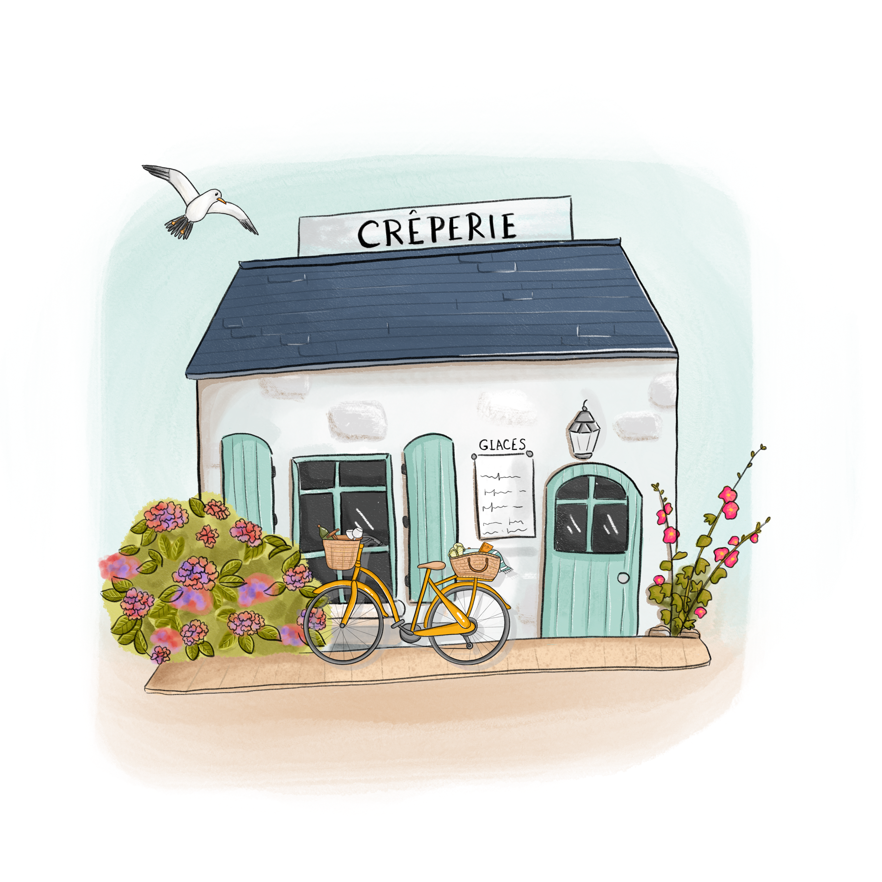 illustration personnalisée crêperie