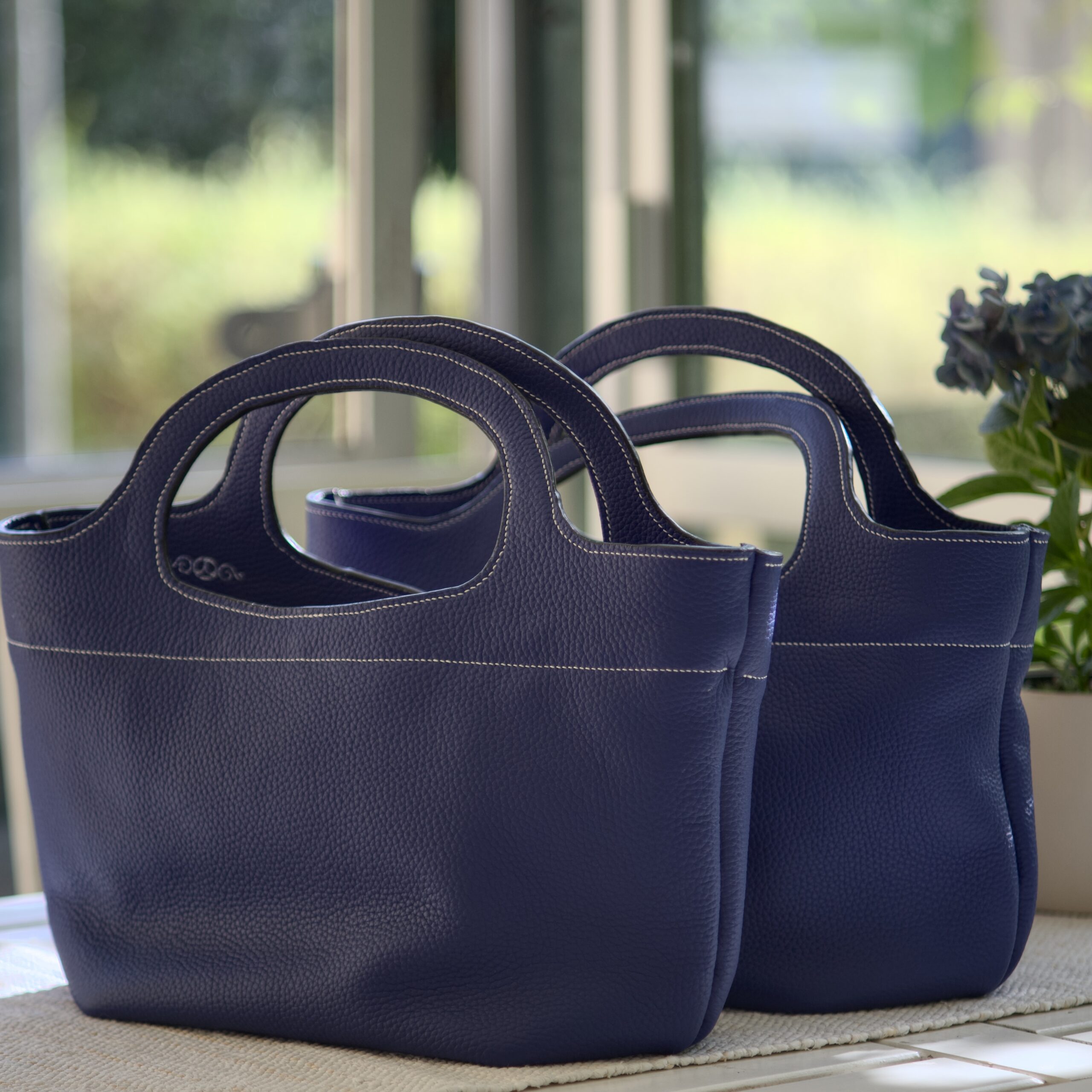 Taxt Tote - Blue Calf
