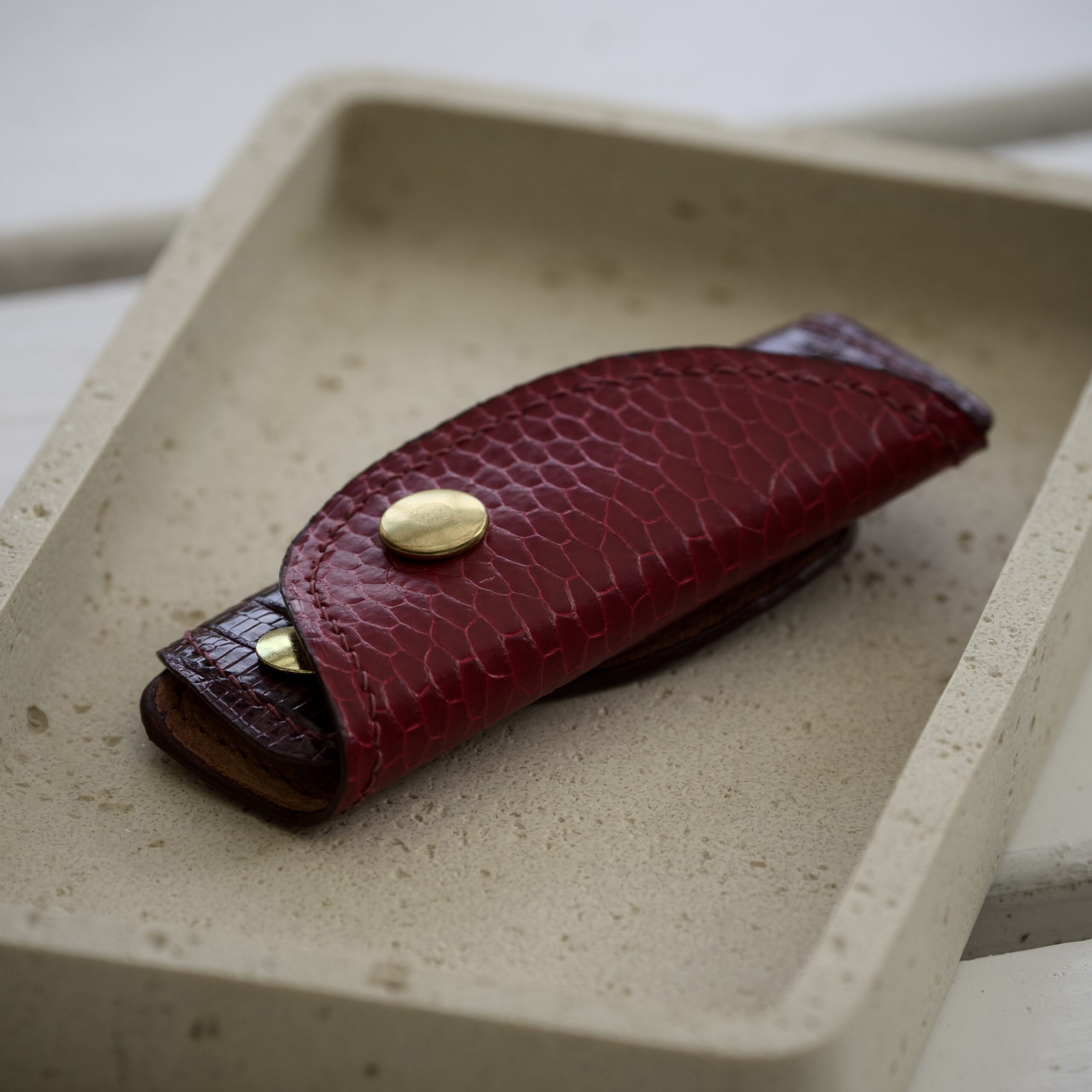 Keyholder | Red beaver tail & Dark brown lizard
