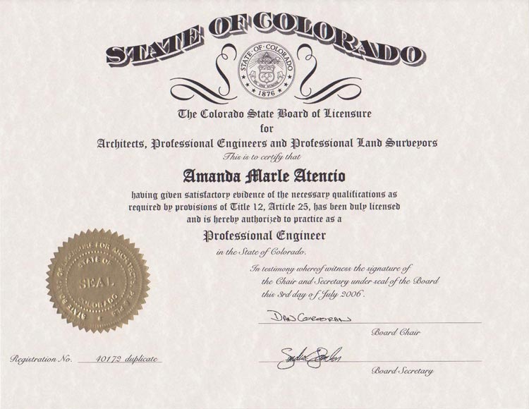 Amanda M Atencio P E C F M Atencio Engineering Inc