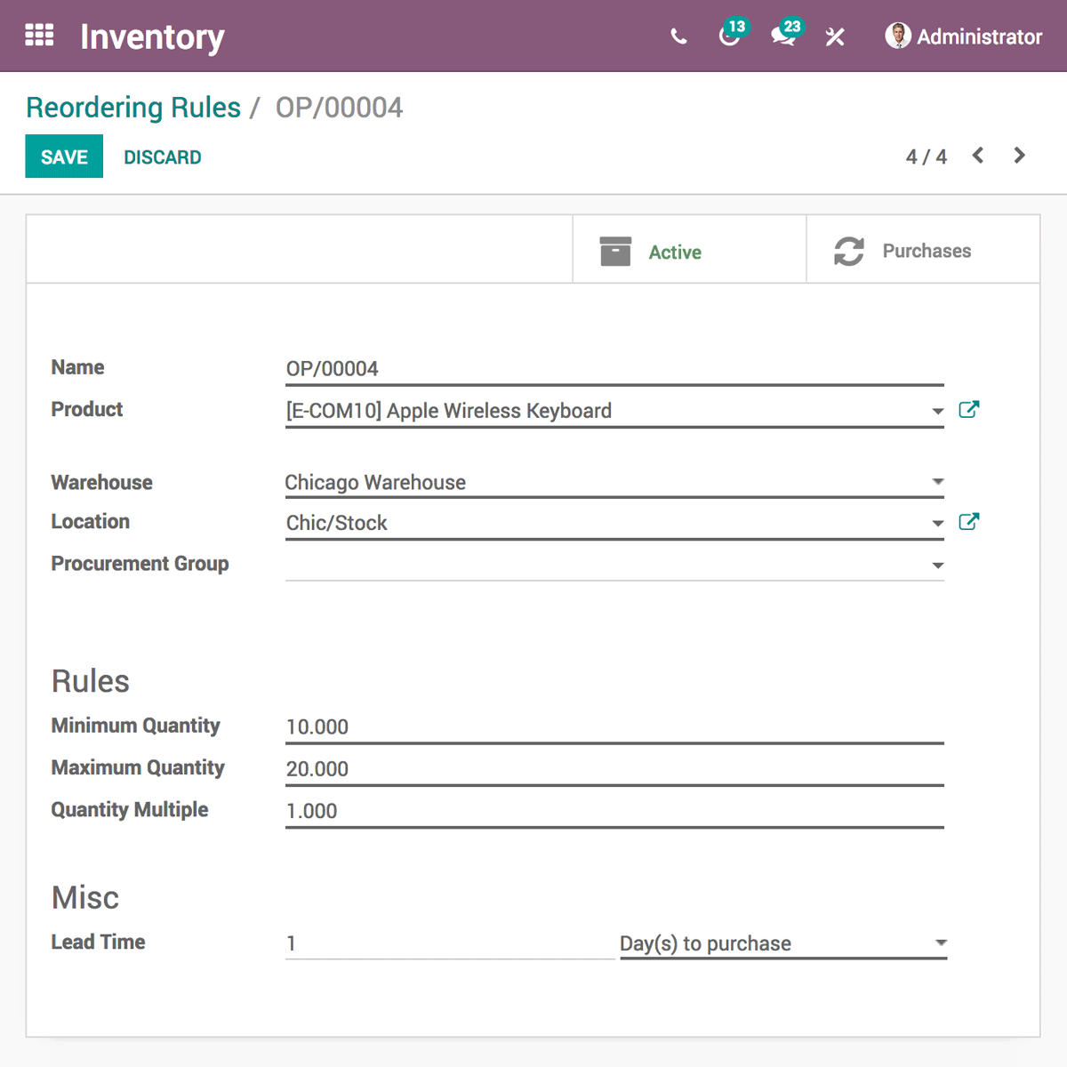 Odoo Procurement Management Software
