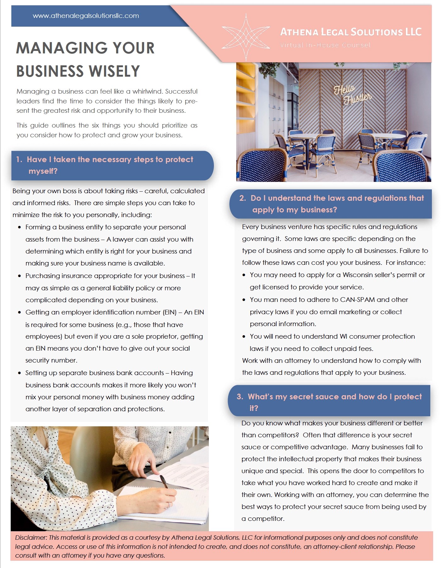 Managing Your Business Wisely Newsletter - Trademark lawyer.