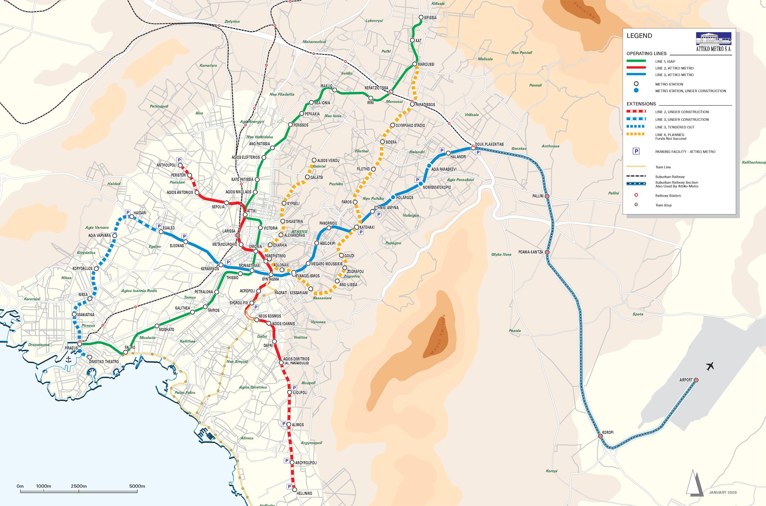 If you want to buy tickets with 50% discount, you can only buy single tickets of 0.60€ or tickets packs of 2 (1.20€), 5 (3€) or 10+1 (6€) tickets. Map Of Athens Transport Transport Zones And Public Transport Of Athens