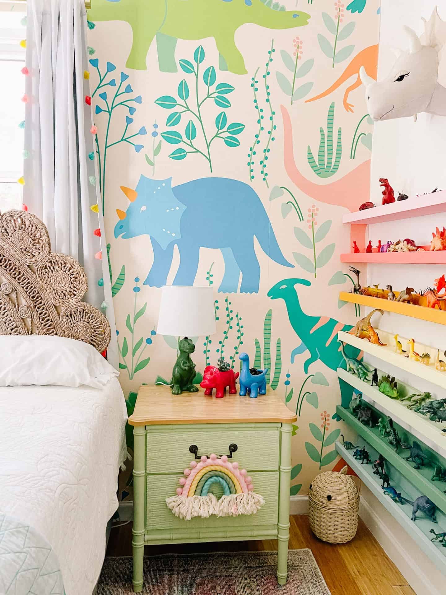 DIY Rug Headboard - at home with Ashley