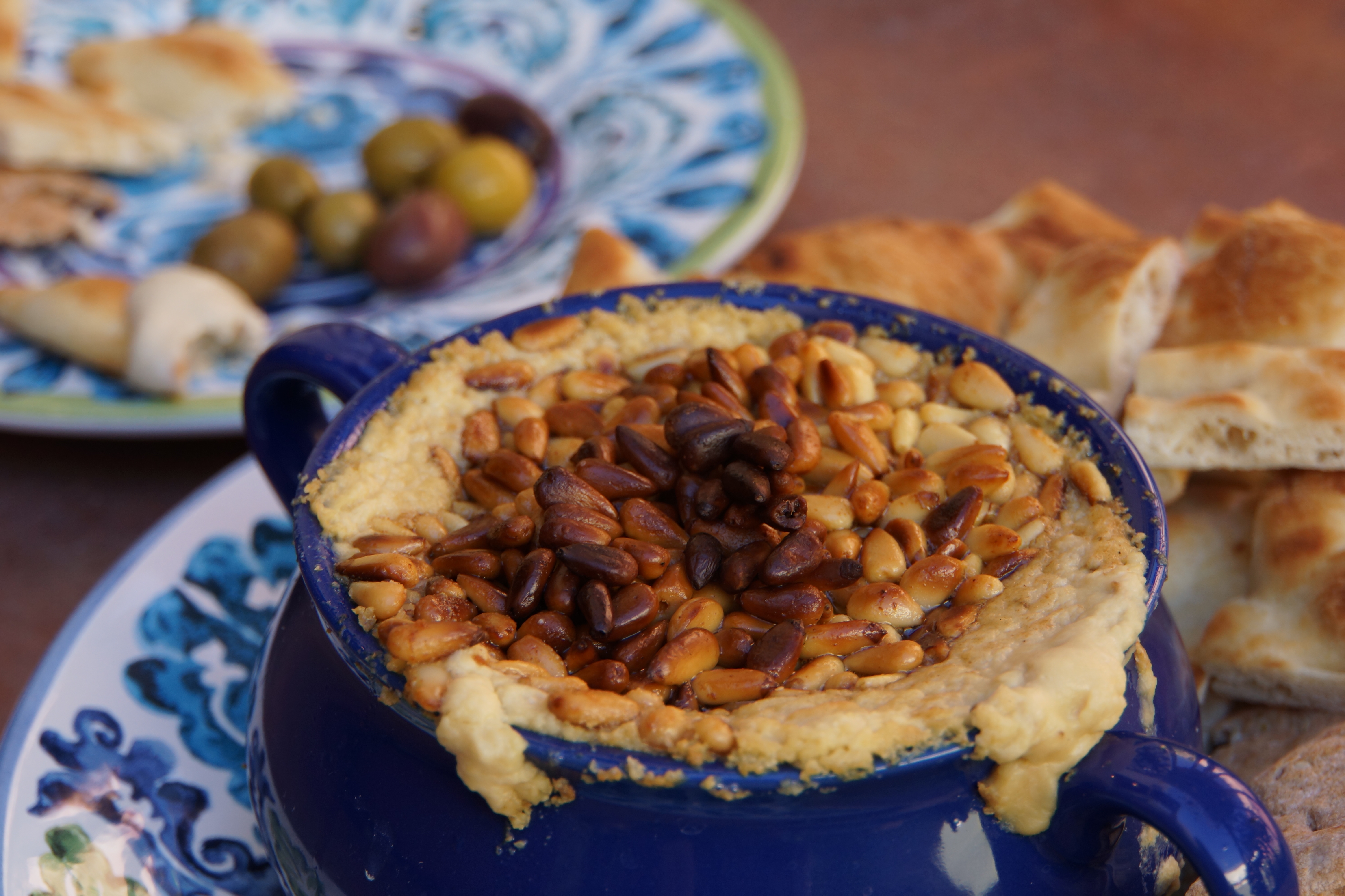 Warm Hummus with Pine Nuts (Moroccan Feast)