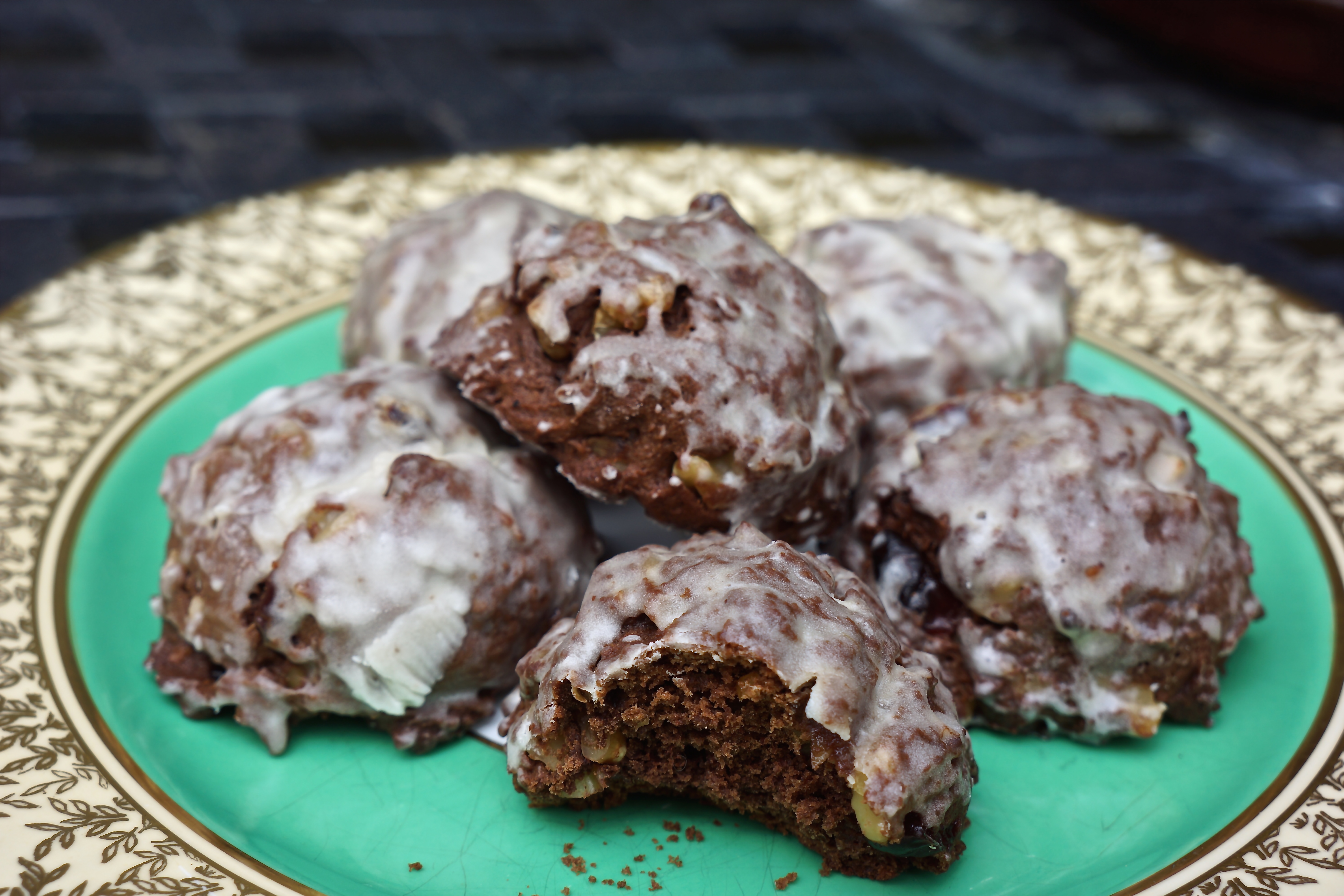 Cherry Walnut Chocolate Hermit Cookies