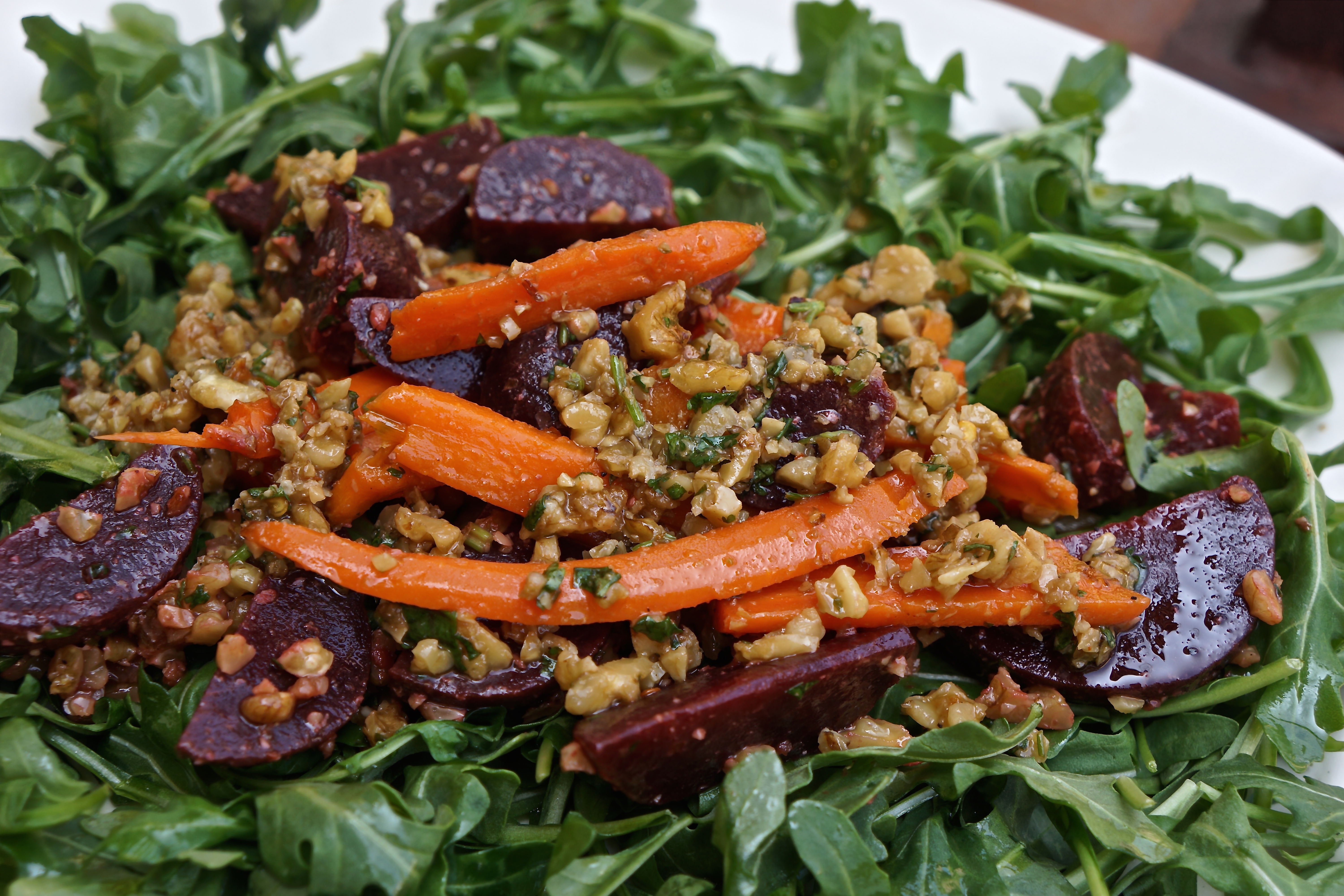 Spicy Walnut, Beet & Carrot Salad