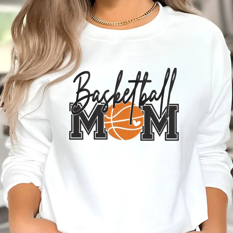 Basketball Mom Embroidered Sweatshirt