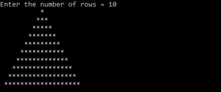 C program to print pyramid star pattern/equilateral star pattern ...