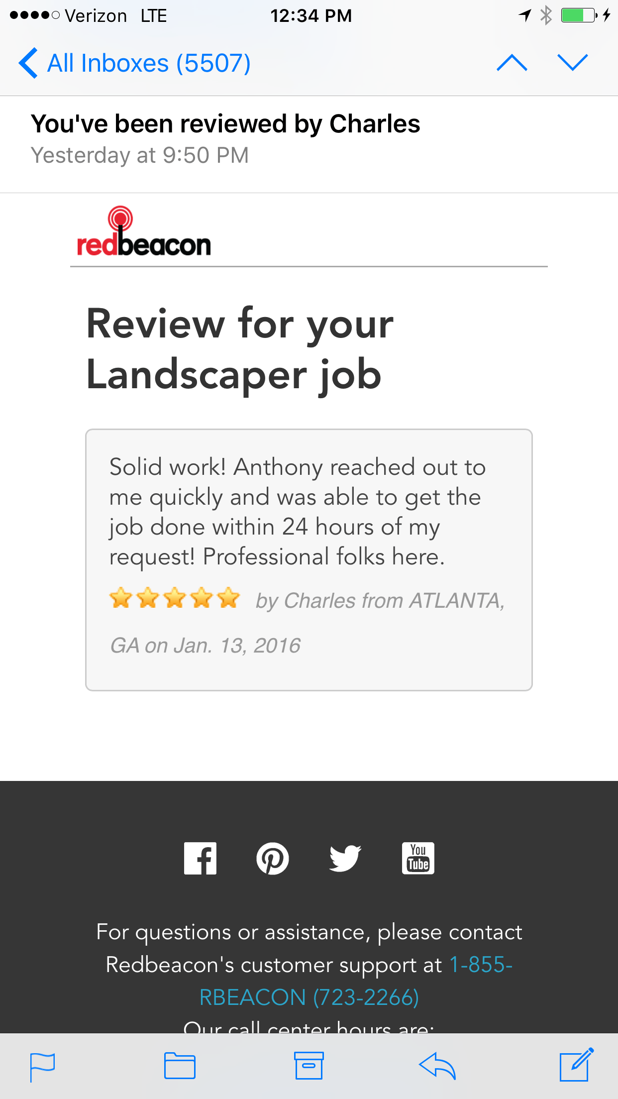 HomeAdvisor review screenshot