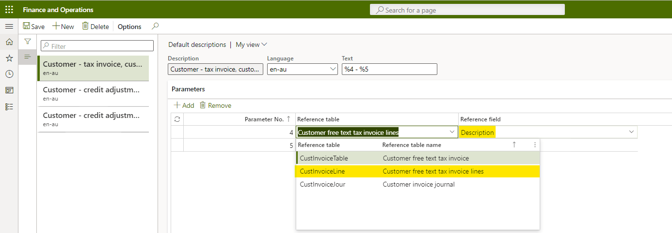 Default Description Extension