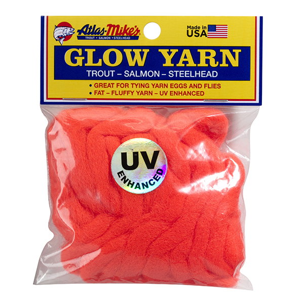 77006 Atlas MIke's UV Glow Yarn – Flame Red | Atlas Mike's Bait