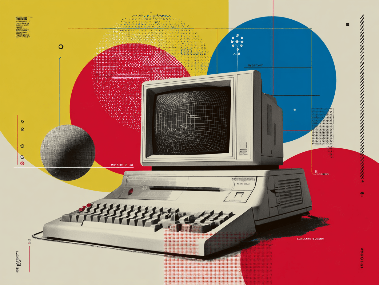 Early computer with a banking website