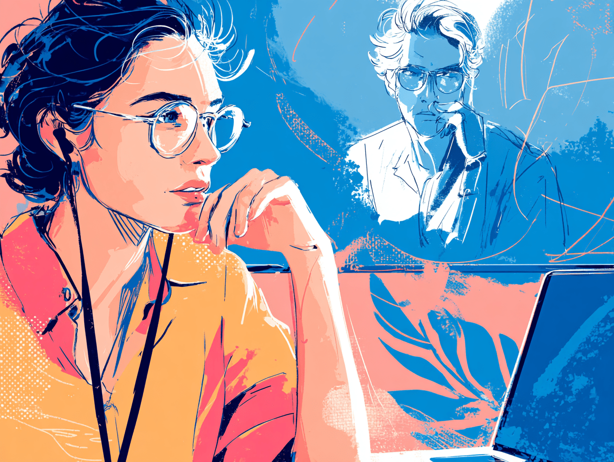 Person on a video call with a financial advisor