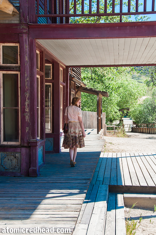 Walking along the boards.