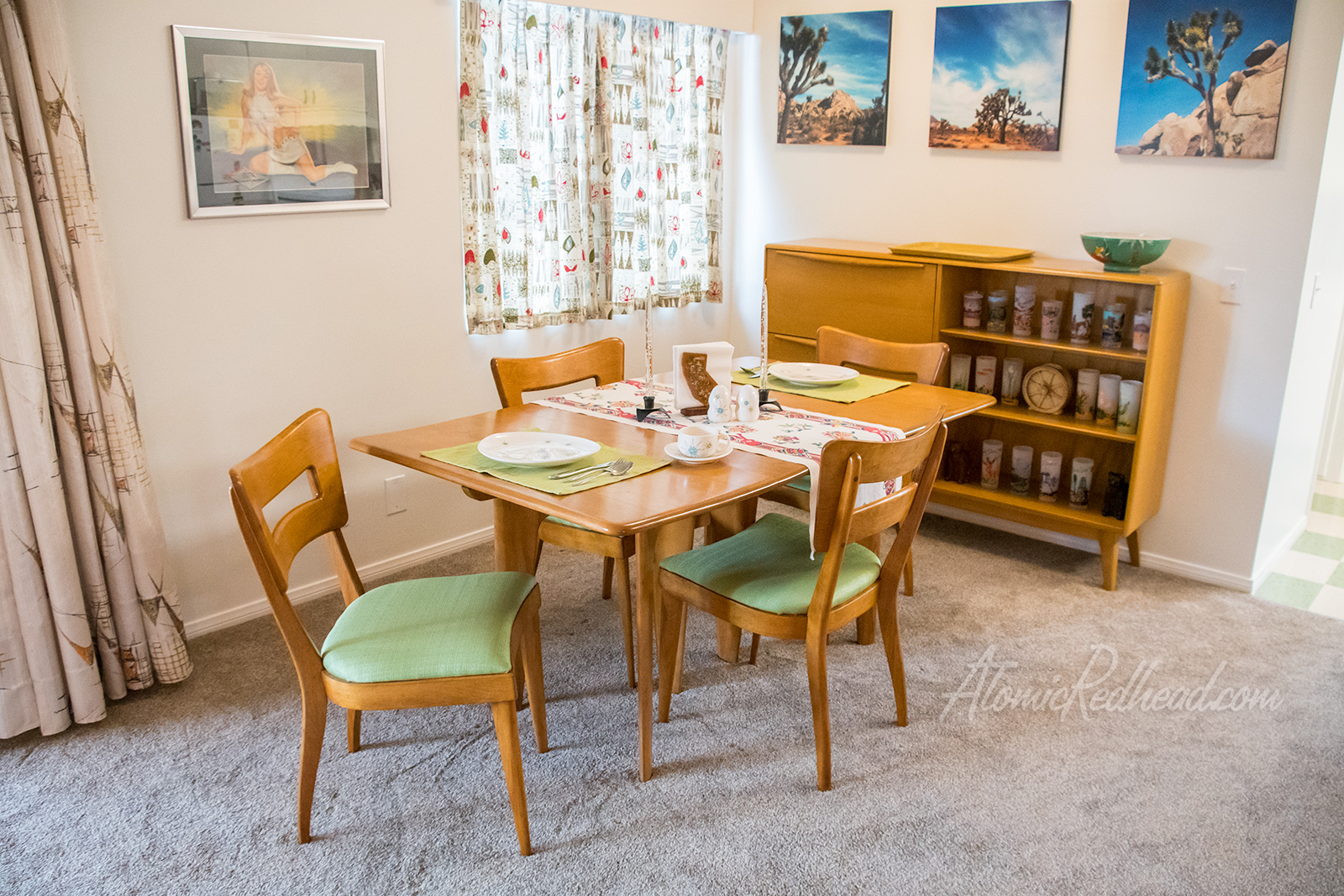 The dining room, complete with the four finished chairs.