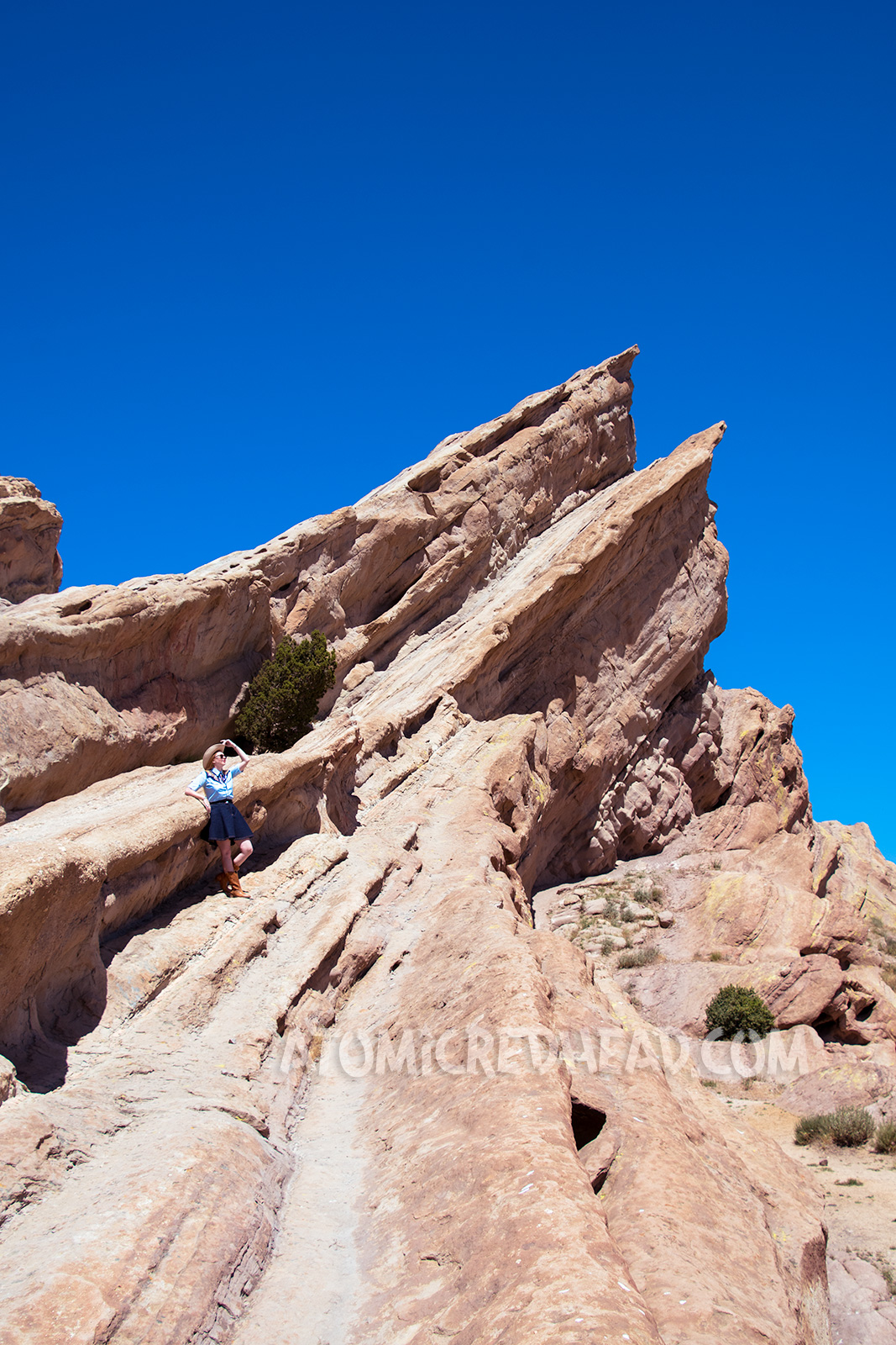 Within the crevasses of Vasquez Rocks