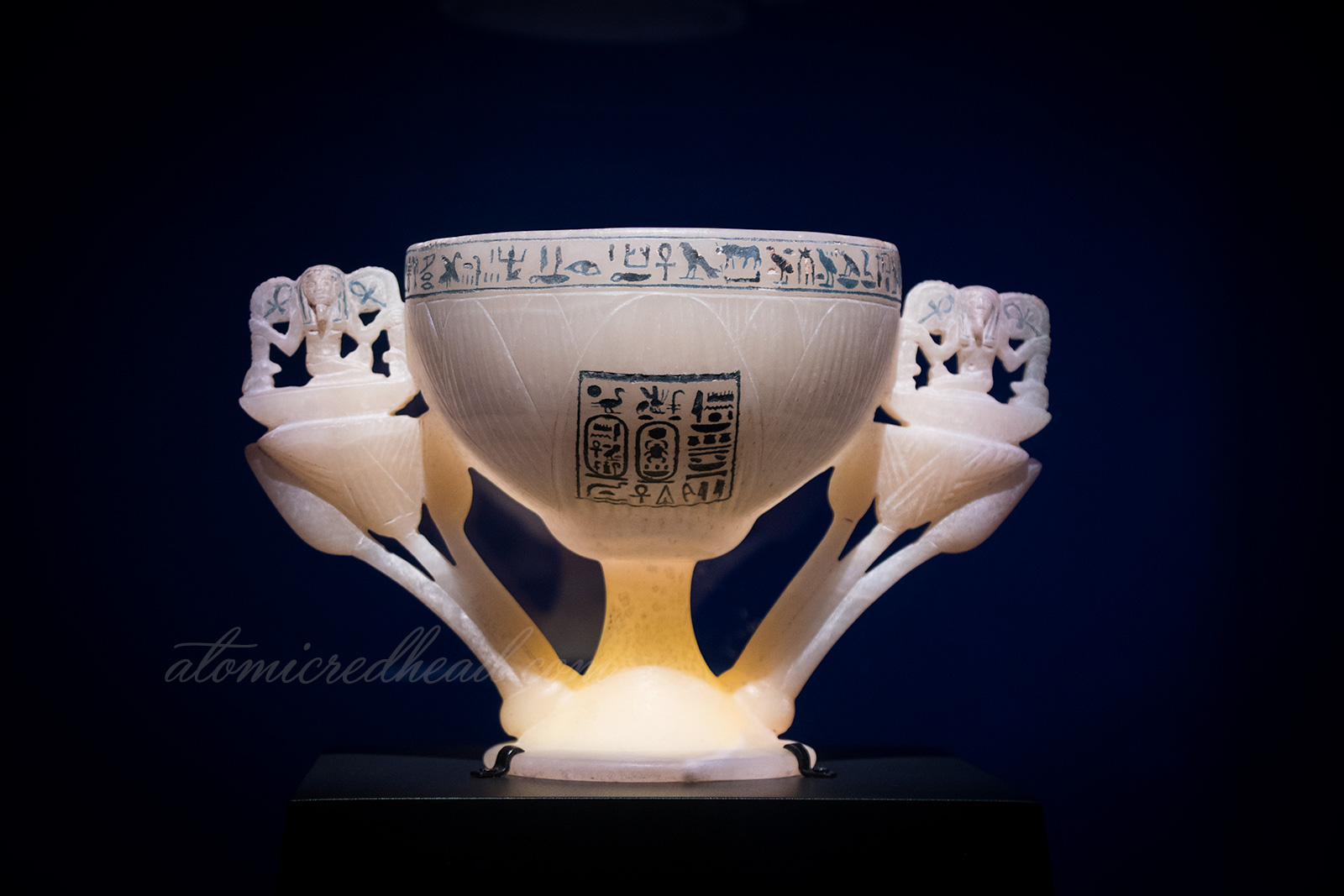 The Wishing Cup, featuring hieroglyphics and lotus flowers.