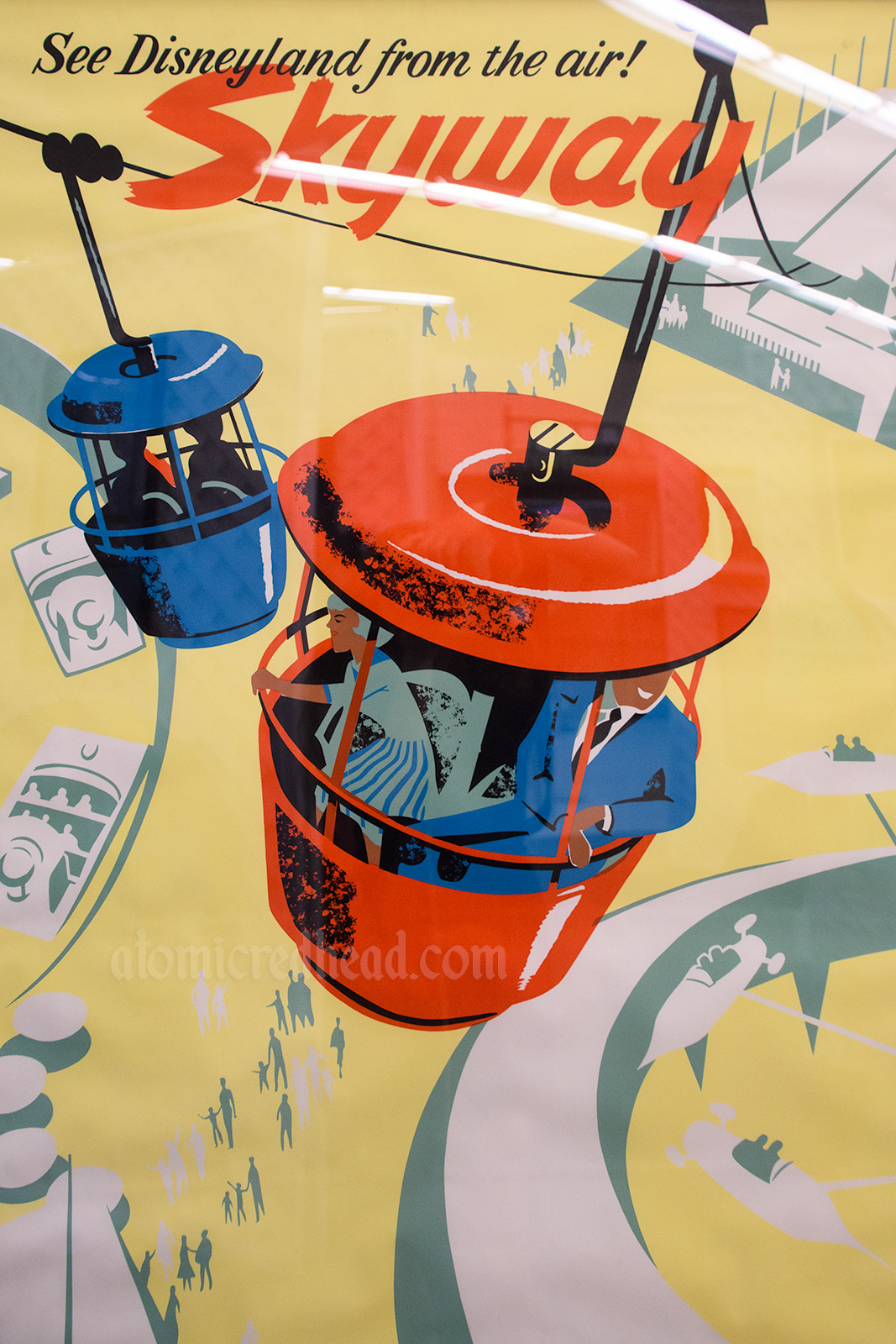 Skyway attraction poster - a gondola attraction where guests rode over the park.
