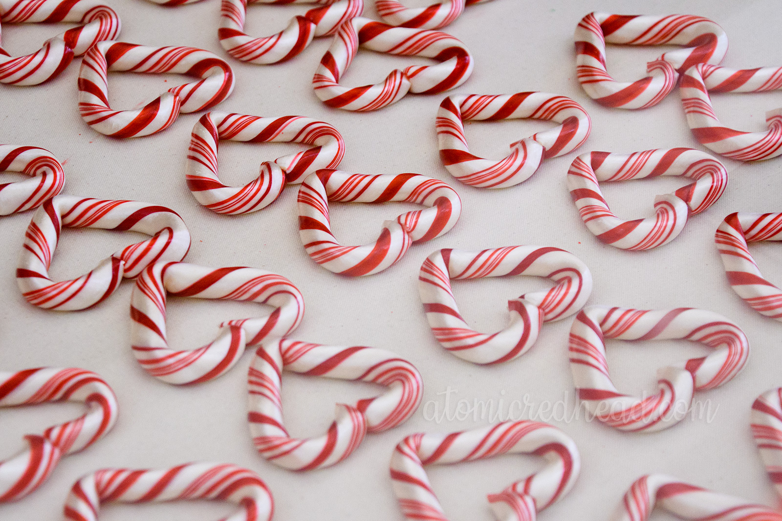 Candy canes transformed into little hearts.