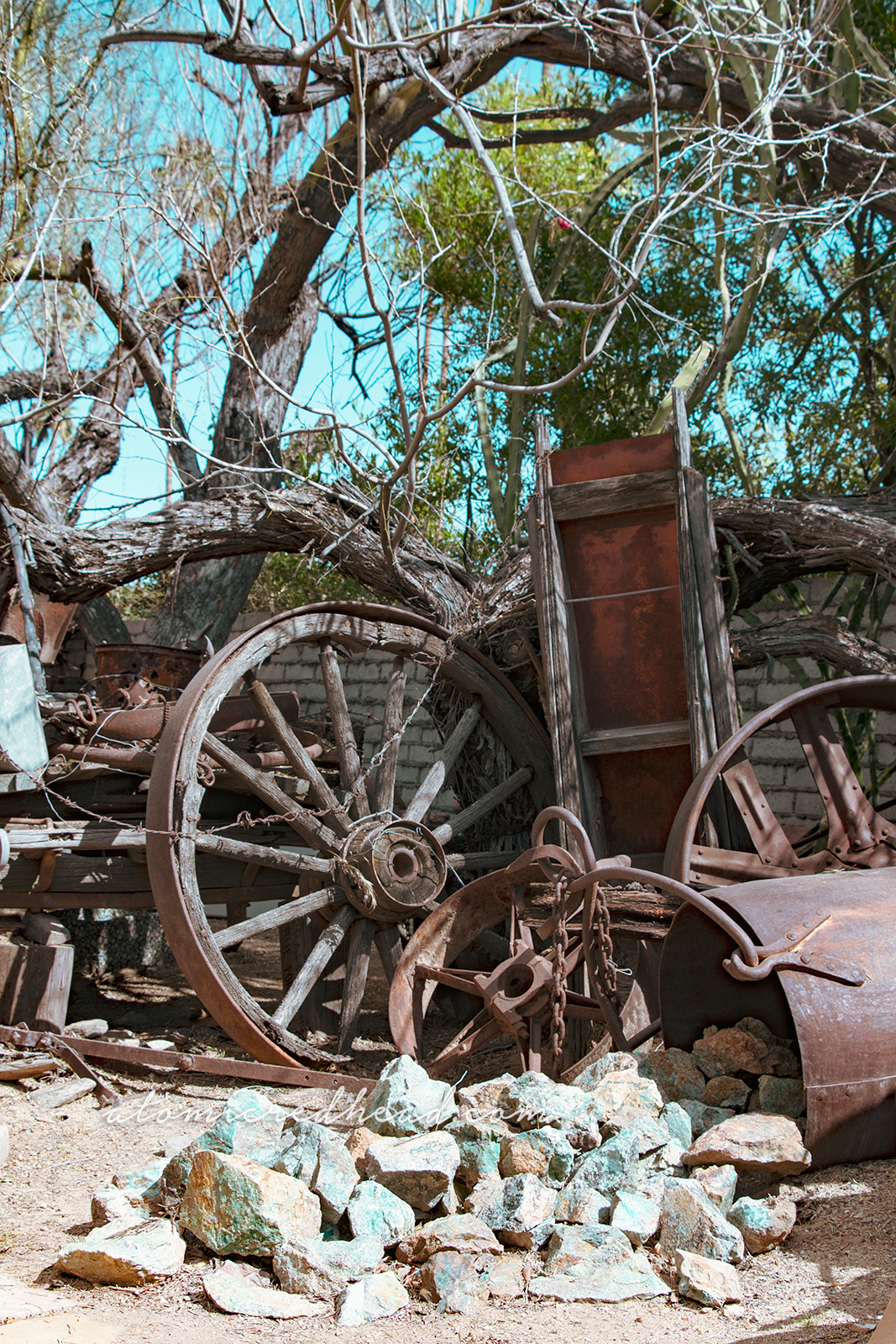 Various bits of old mining equipment.
