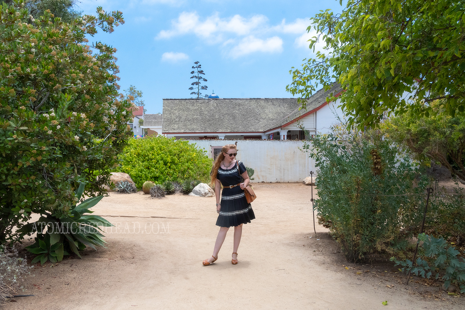 Myself walking through the gardens of one of the adobes.
