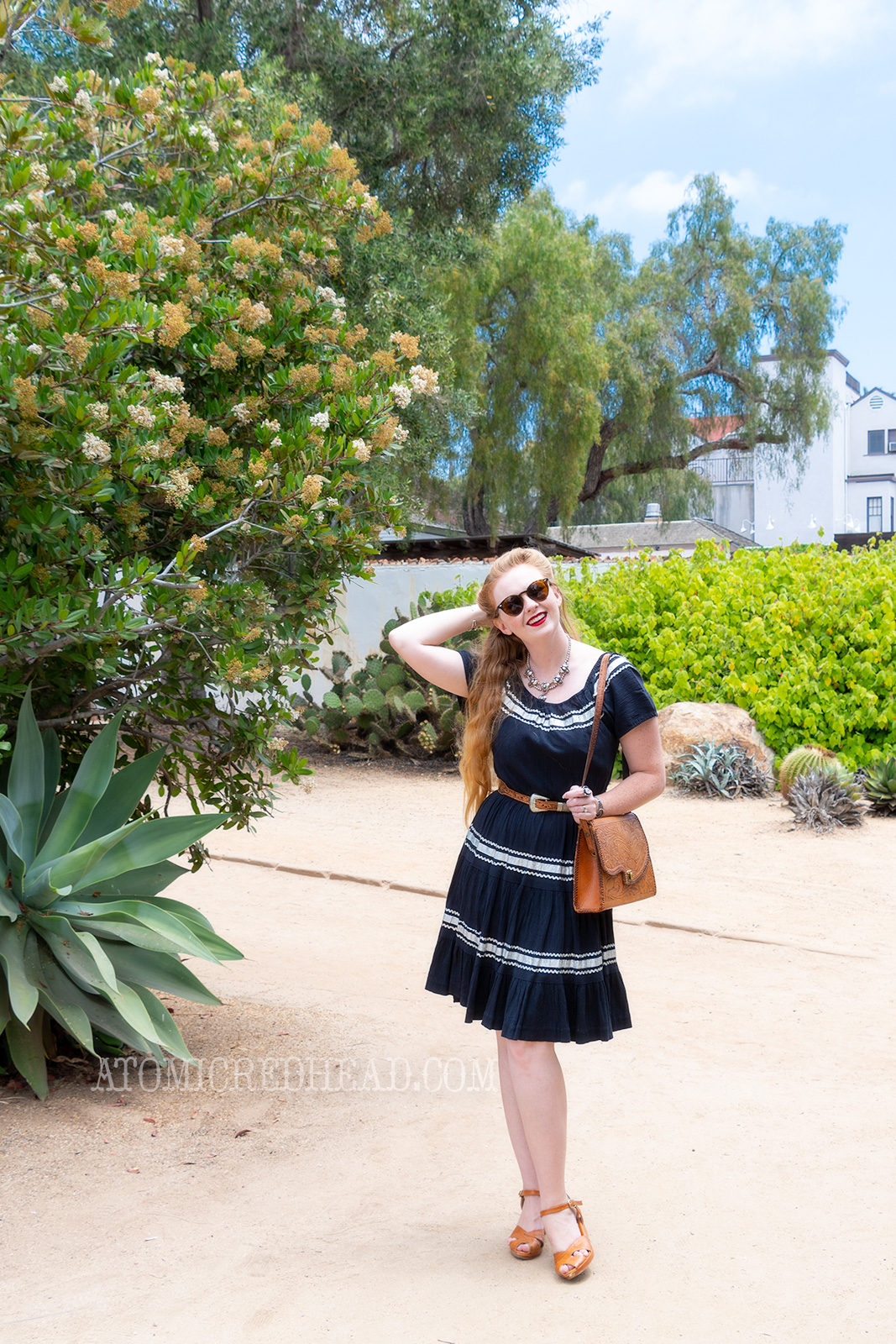 Myself walking through the gardens of one of the adobes.