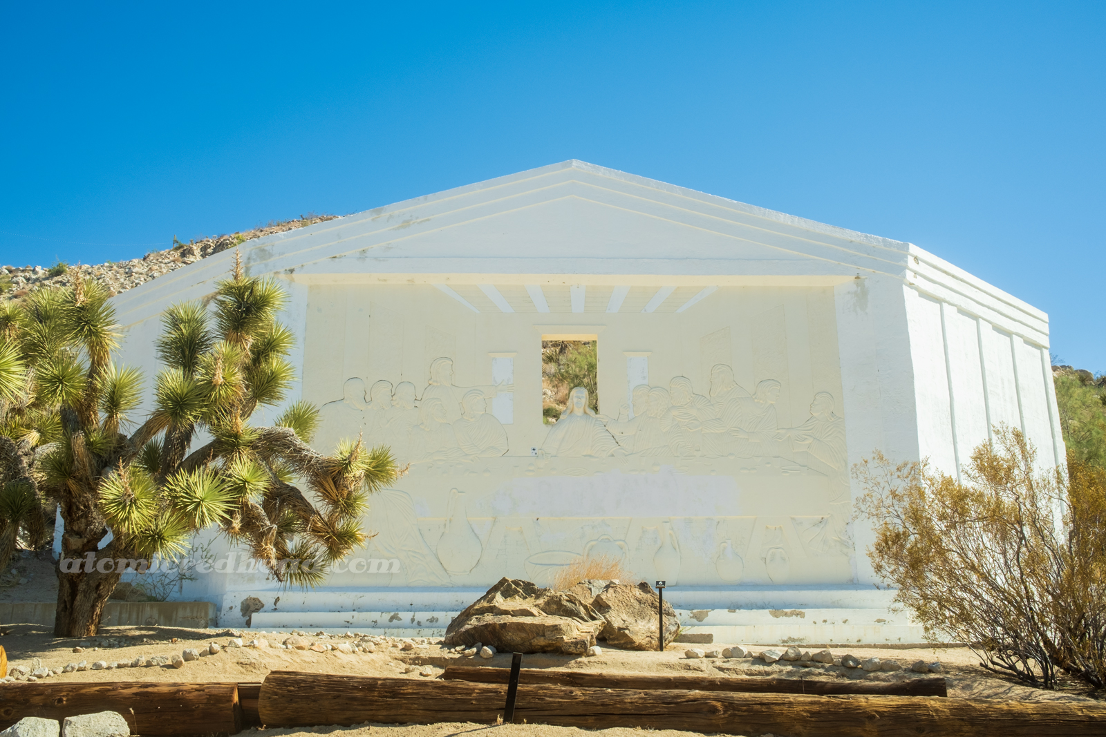 A massive relief interpretation of the Last Supper.