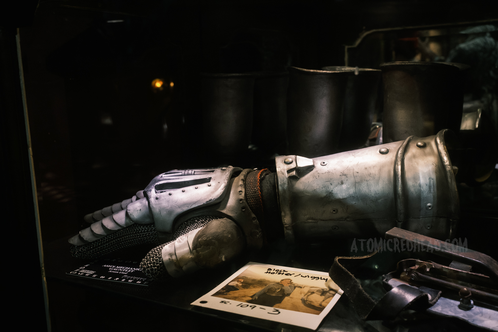 Close-up of Ash's medieval metal glove from The Army of Darkness.