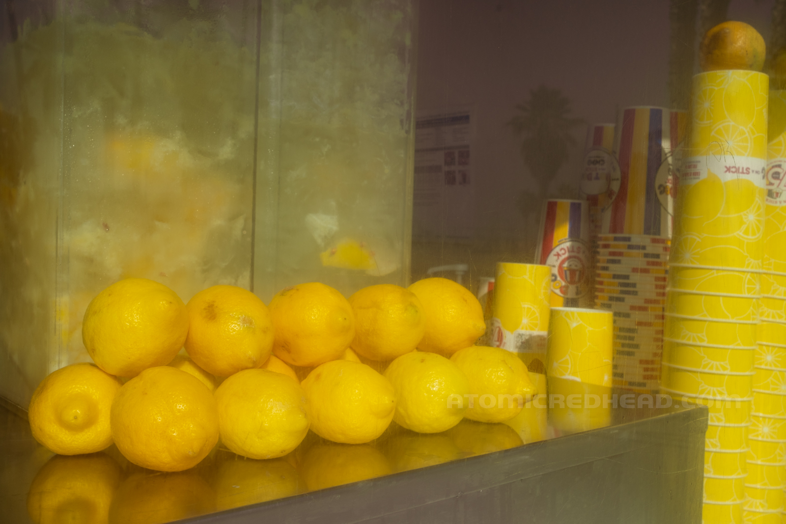 Lemons stacked ready to become lemonade.