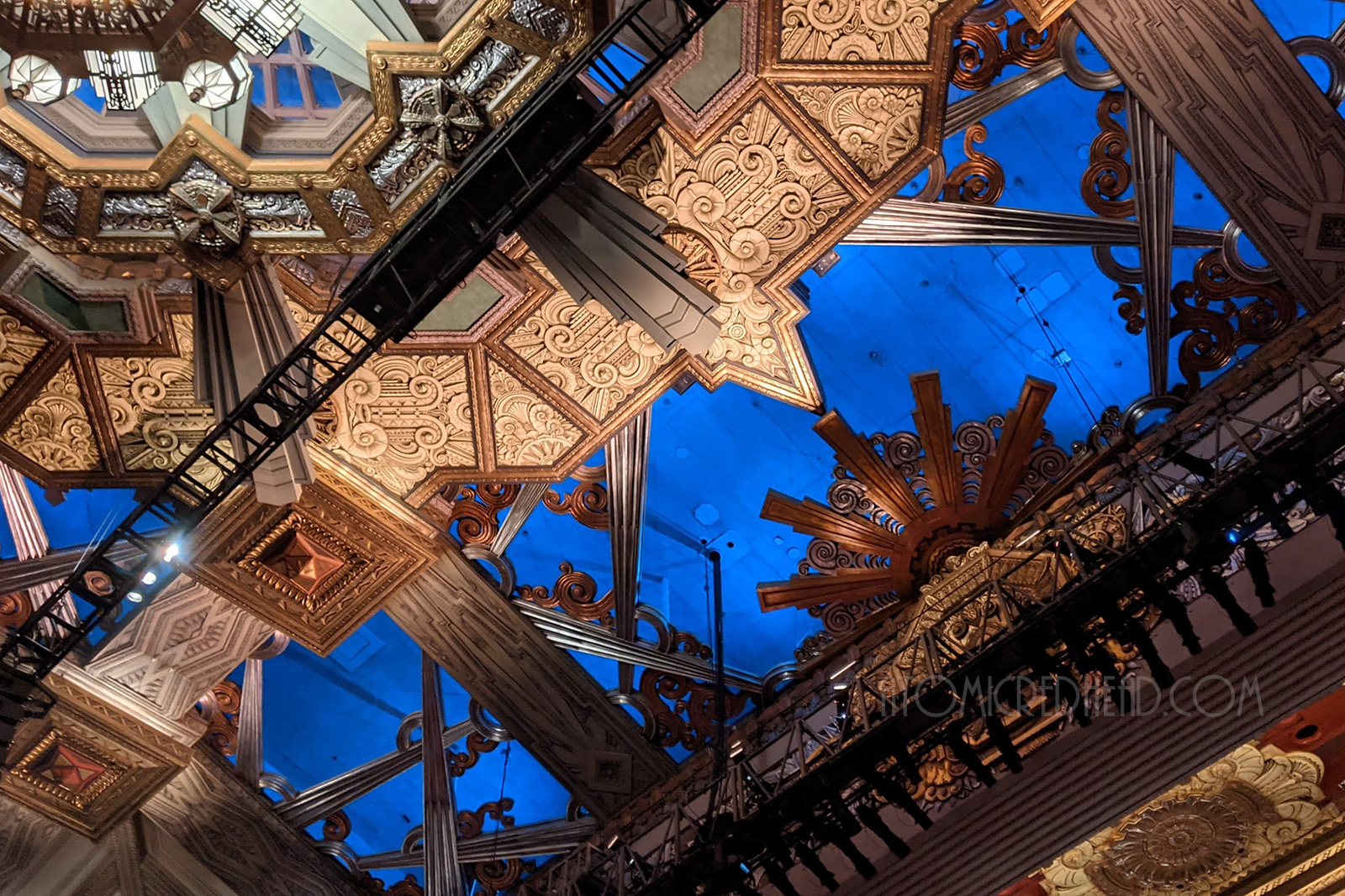 Intricate design of the ceiling inside the theatre itself.
