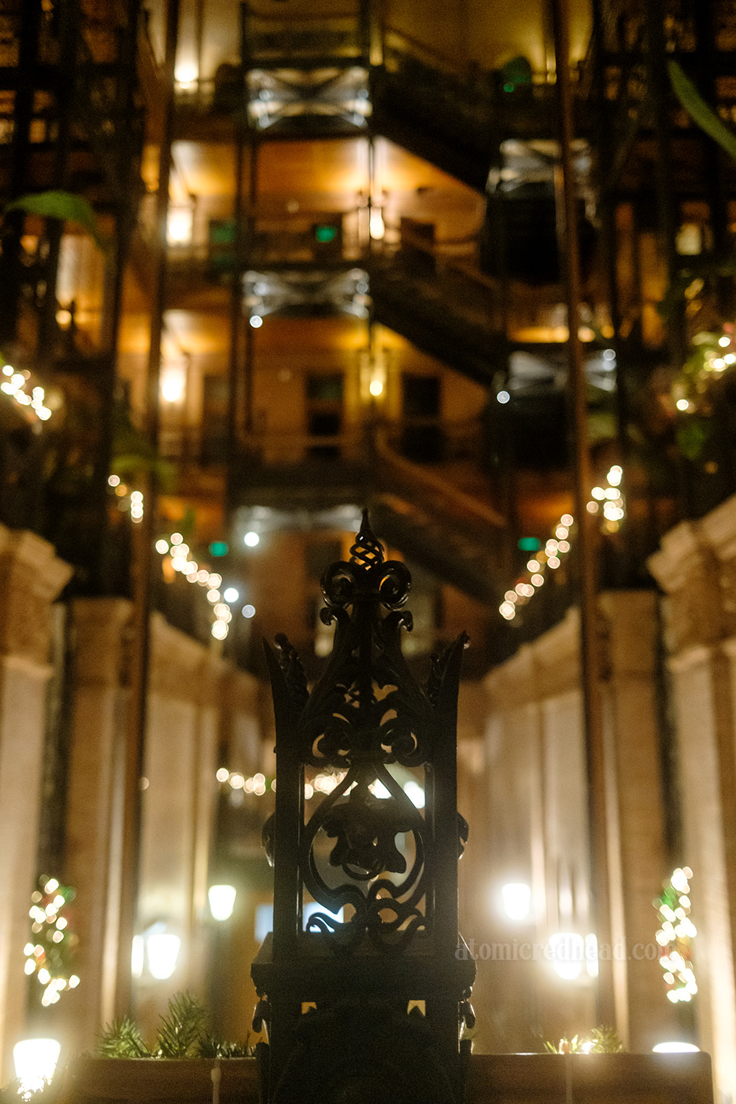 Close-up of a wrought iron finial.