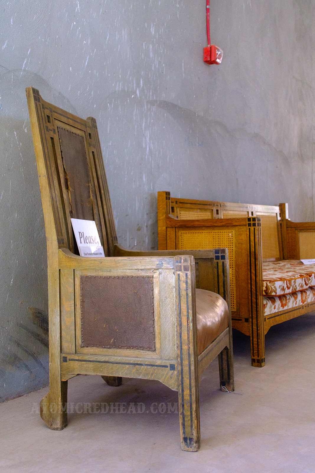 An original chair from the Depot, which is done in the Mission style.