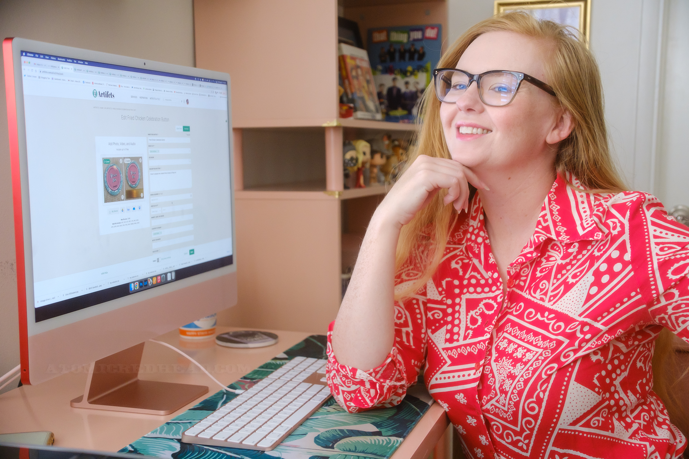 Myself seated at my computer with Artifcts up on the screen.