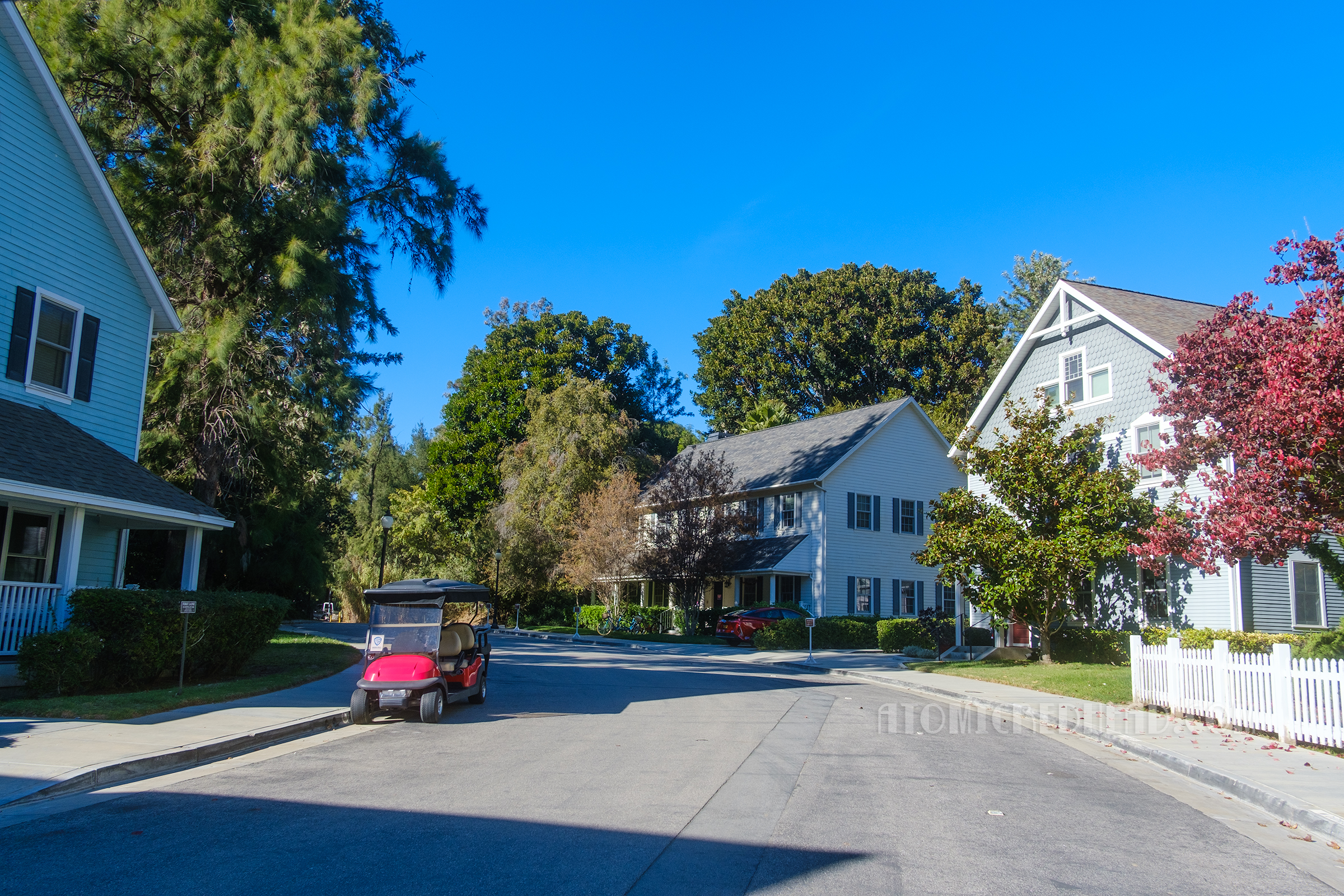 The curved portion of a residential neighborhood, that was once the western street known as Laramie Street.